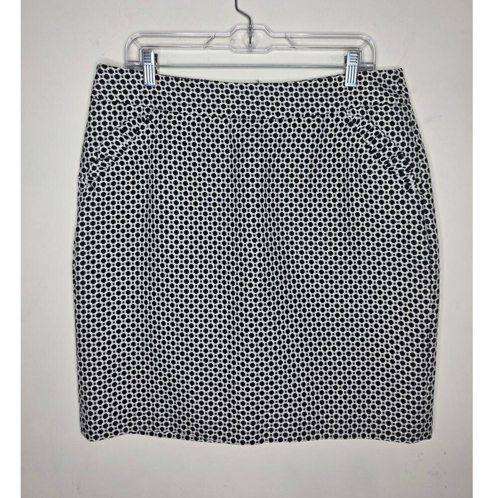 Ann Taylor Loft black white geometric design skirt - 12 - corpcore office career